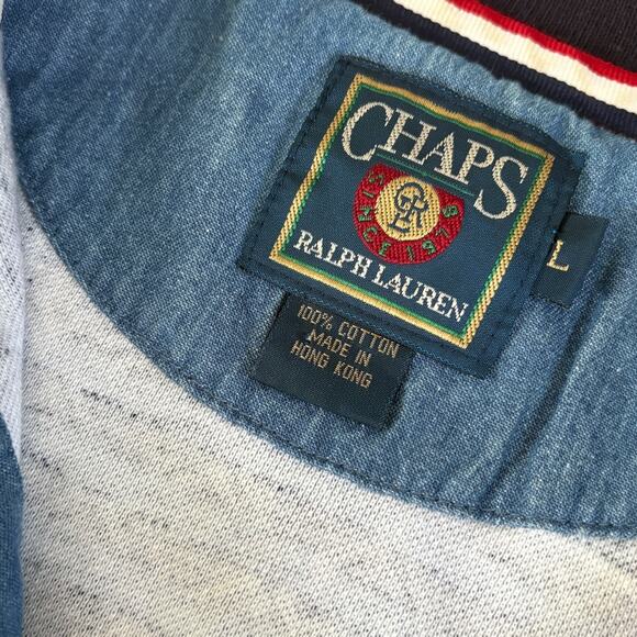 VTG Chaps Ralph Lauren Polo Shirt Patriotic Star Stripe Cowboy Patchwork US Flag - Picture 4 of 7